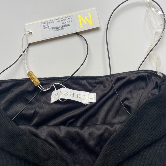 new meshki Jalia Thin Strap Ribbed
 Dress Black Midi Dress - Picture 7 of 7